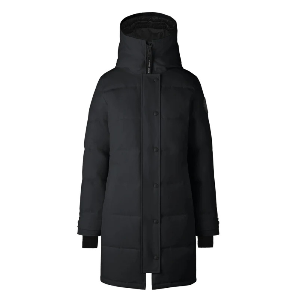 Canada Goose Women’s Shelburne Parka Black Label with hood trim (Black on black)